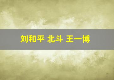 刘和平 北斗 王一博